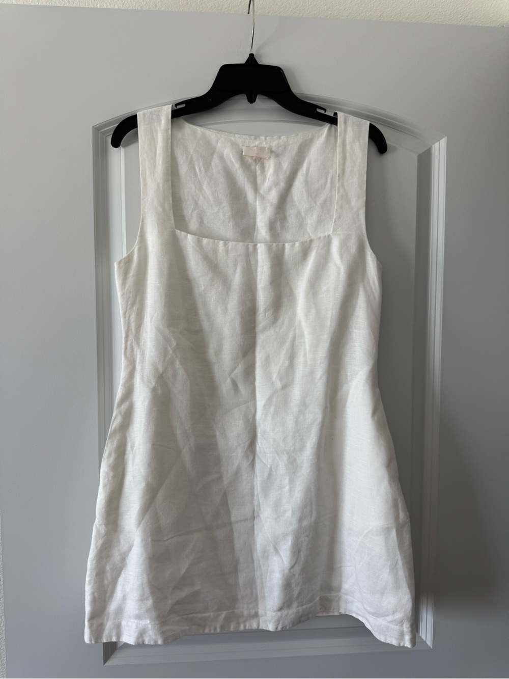 POSSE WHITE MINI DRESS 100% LINEN SIZE M